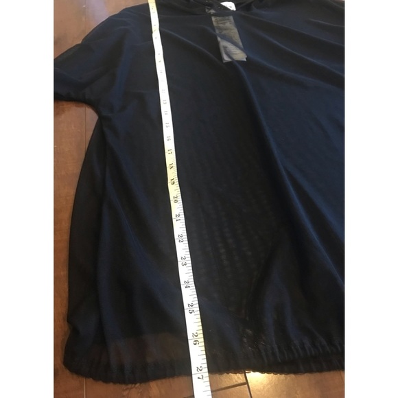 NWOT Joseph Ribkoff Sheer Black Hoodie With Rhinestone on hood and cuffs Top - Picture 8 of 11